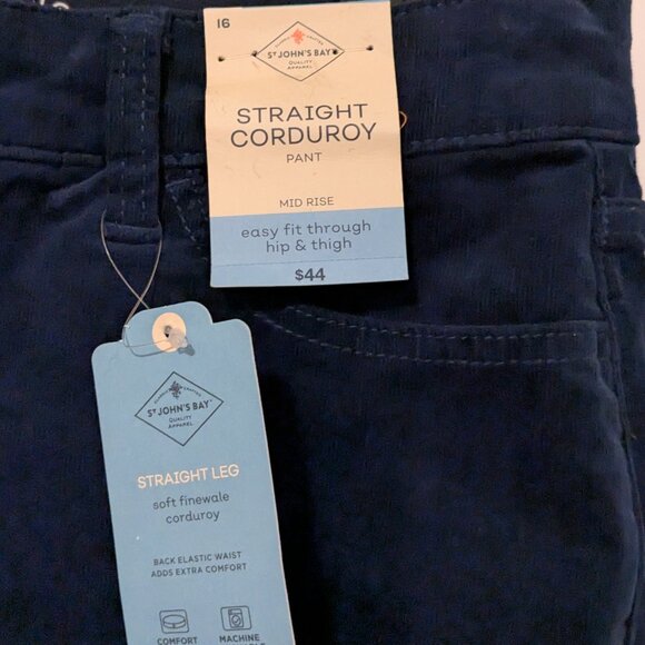 St. John's Bay straight leg corduroy pants size 16....NWT - Picture 7 of 9